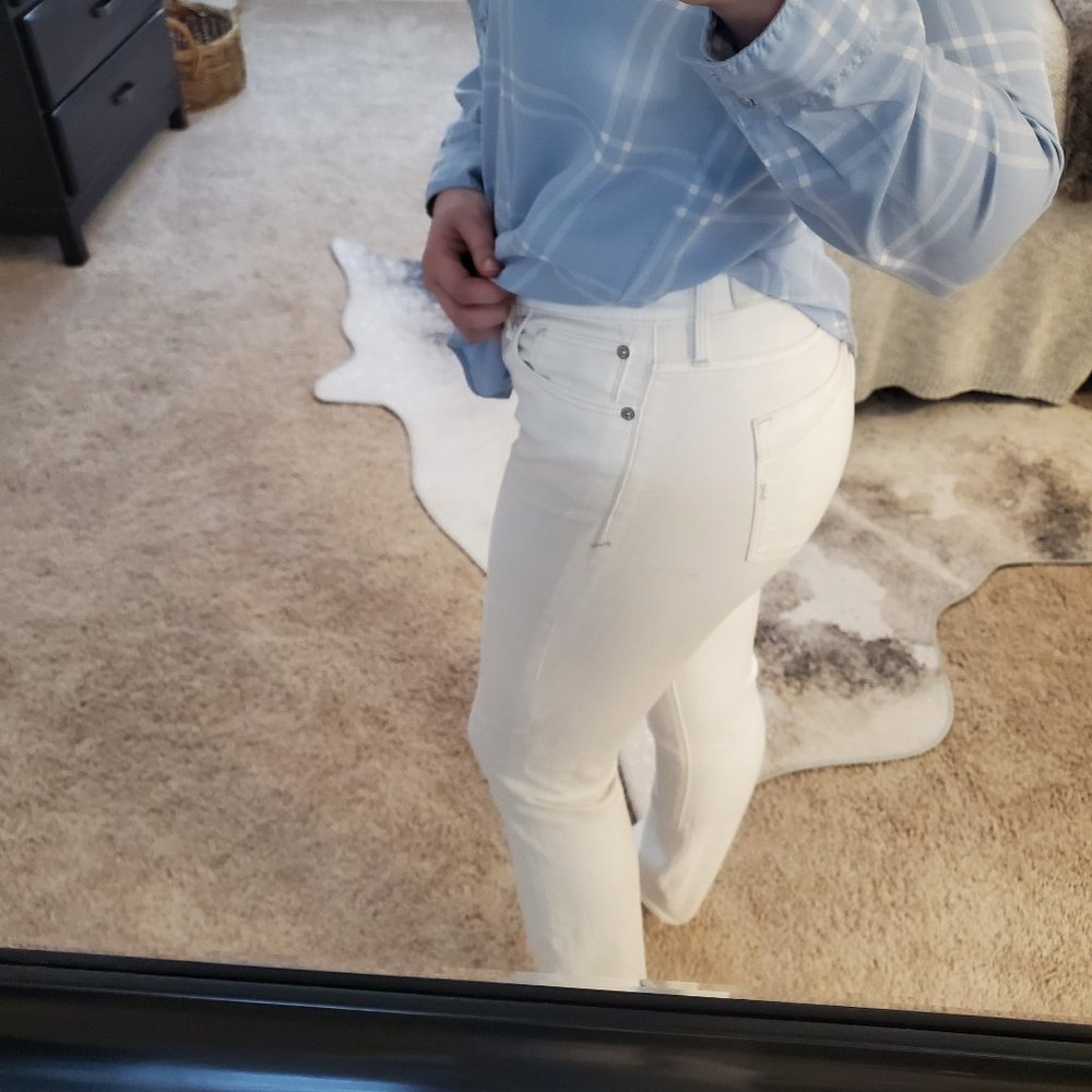 Straight Legged White Jeans